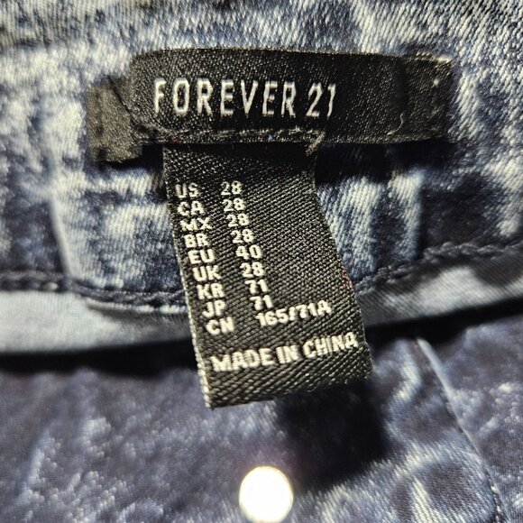 Forever 21 Retro Jeans Womens Size 28 Skinny High Rise Acid Wash Denim Pants - Picture 4 of 5